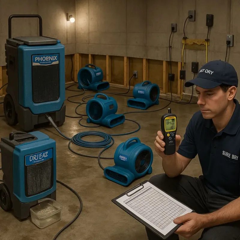 Structural Drying and Dehumidification process in Beattystown, NJ